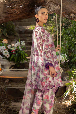 MELC 611 Luxury Embroidered Lawn Collection Vol 2