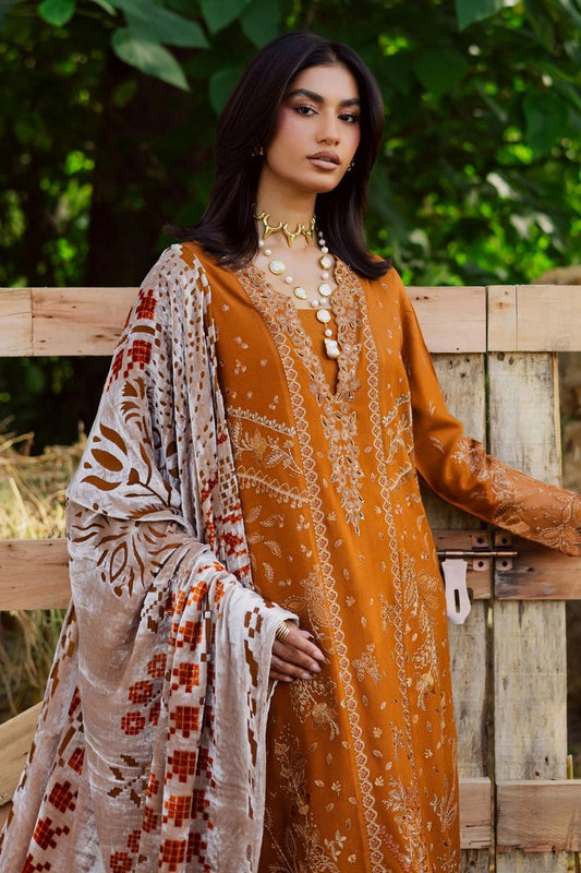 Nureh - Exclusive Luxury Unstitched Peach Leather Collection Vol 2 - NE-188 - Unstitched