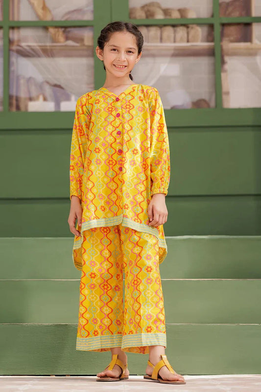 Picture of KAC-03141 | Yellow & Multicolor | Casual 2 Piece Suit | Cotton Dobby Printed - Available at Raja Sahib