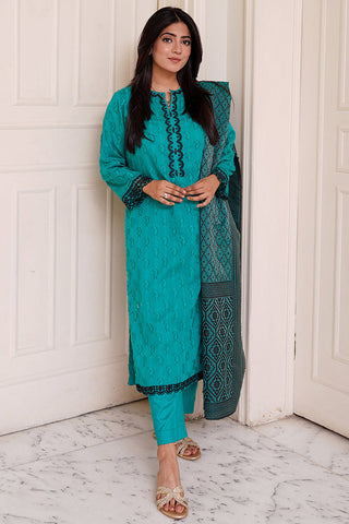 Embroidered Reverse Sharing Suit P1066 - 3 Piece