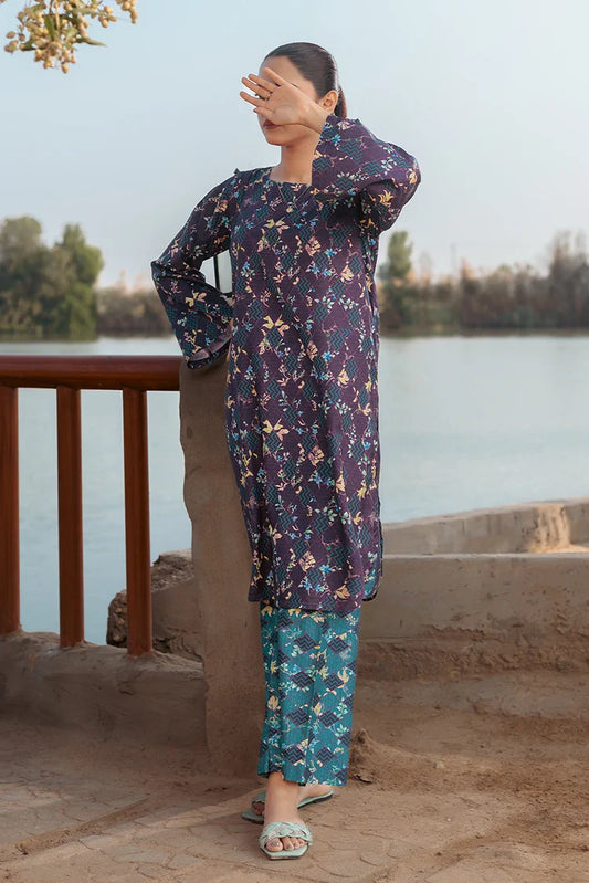 Picture of Tasneem Shamim - Viola - Crepe - Co-ords - Available at Raja Sahib