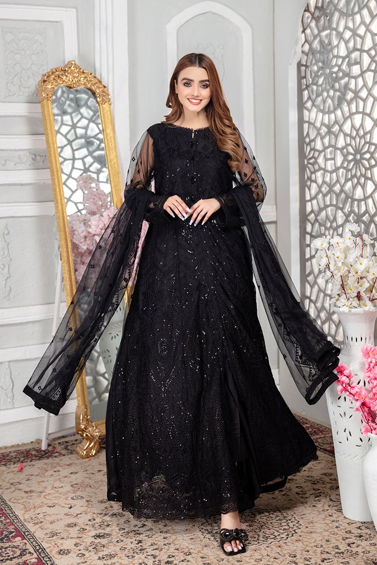 Chiffon Long Net Maxi Dresses Pakistani Images Ellena Embroidered