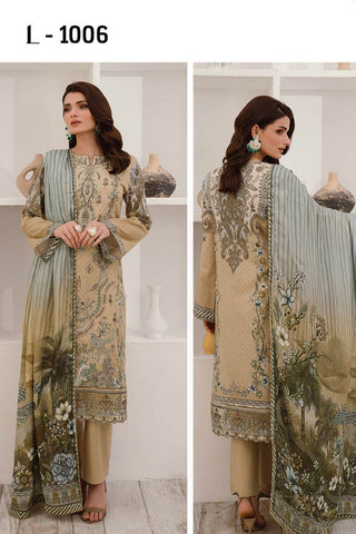 L 1006 Mashaal Embroidered Lawn Collection Vol 10