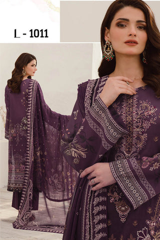 L 1011 Mashaal Embroidered Lawn Collection Vol 10