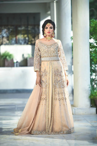 Maryam Malik Wedding Wear - Diya (Peach Gown With Dupatta)