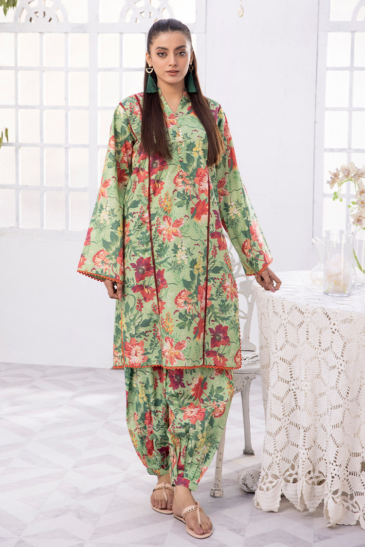 2-PC Unstitched Digital Printed Lawn Suit – Raja Sahib