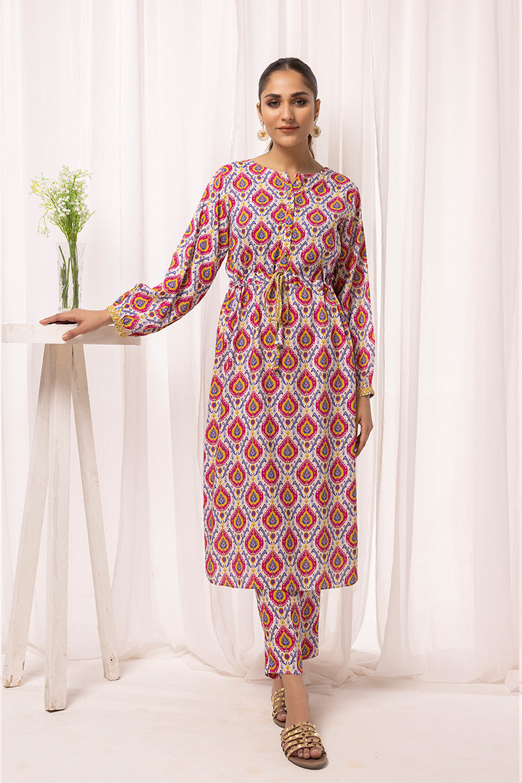2-PC Stitched Printed Arabic Lawn Suit – Raja Sahib