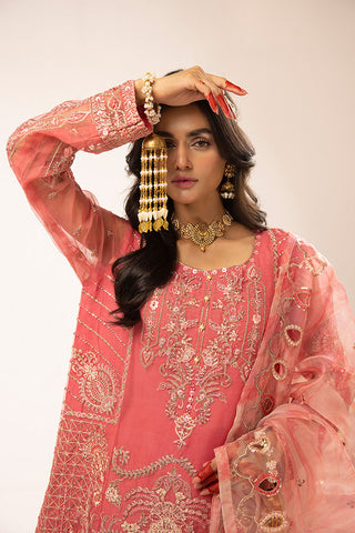 3-PC Stitched Fancy Embroidered Organza Suit