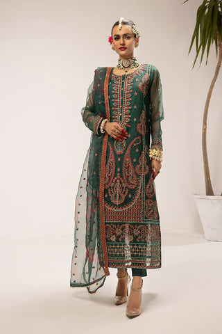 3-PC Stitched Fancy Embroidered Organza Suit