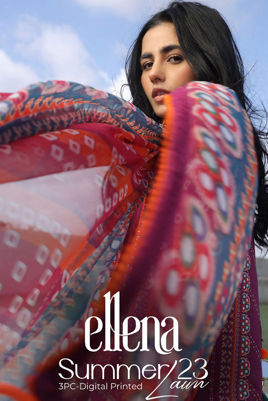Picture of Ellena - Digital Printed Summer Lawn Vol 2 - Available at Raja Sahib