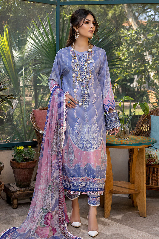 Picture of 3-PC Unstitched Digital Printed Lawn Suit - Available at Raja Sahib