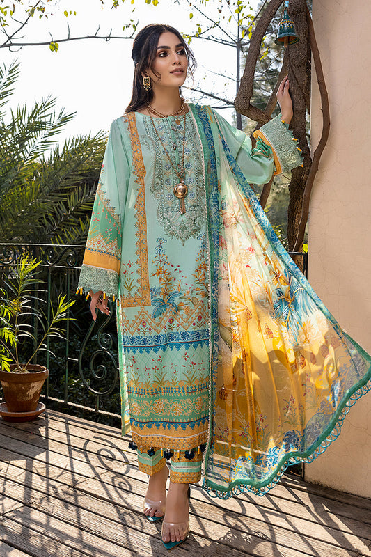 Picture of 3-PC Unstitched Digital Printed Lawn Suit - Available at Raja Sahib