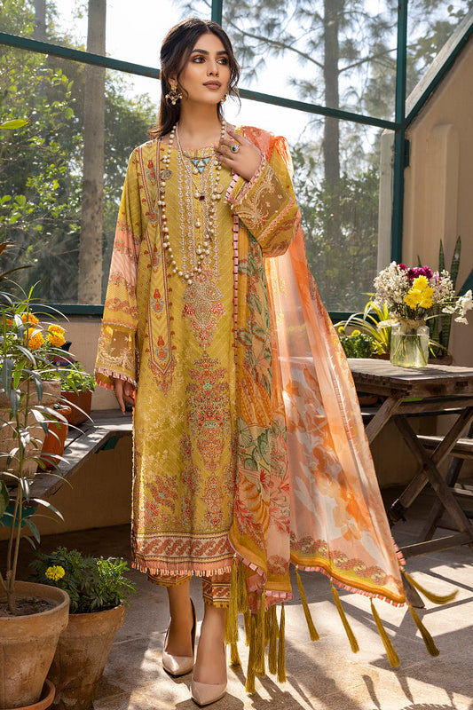 Picture of 3-PC Unstitched Digital Printed Lawn Suit - Available at Raja Sahib