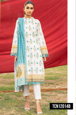 2 PC Printed Cambric Suit TCN12014B Cambric Pre Fall Collection