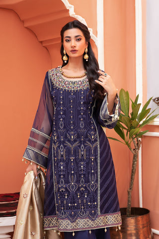 02 Peacock Blue Luxury Embroidered Collection