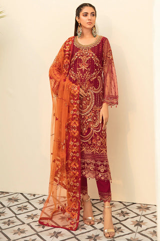 M 510 Minhal Embroidered Chiffon Collection Vol 5
