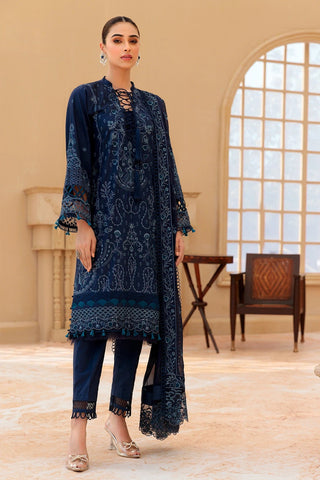 06 Midnight Blue Festive Embroidered Lawn Edition Vol 1