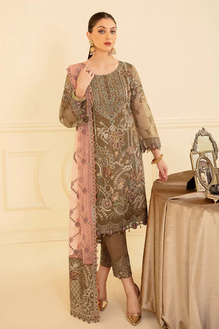 M 705 Minhal Embroidered Chiffon Collection Vol 7