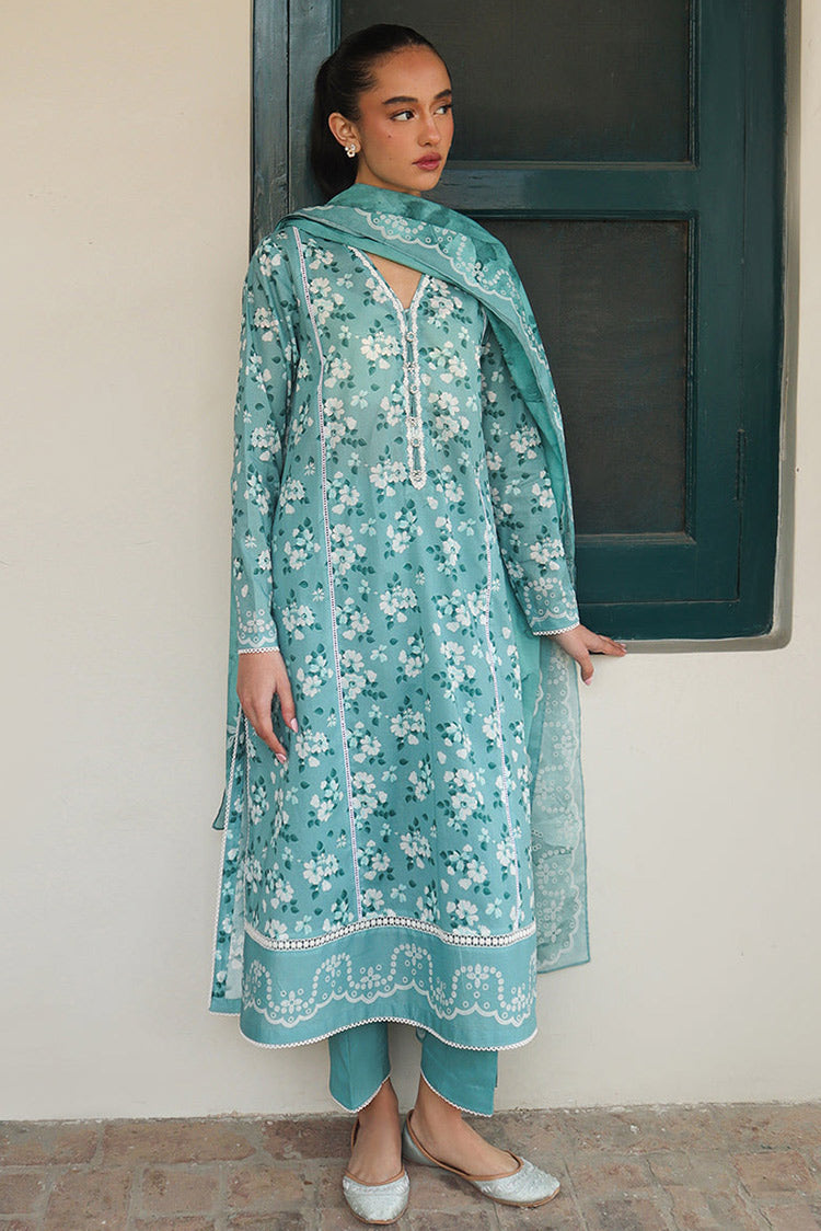 Picture of Cross Stitch - Prints Daily Lawn Collection - Blue Charm - Available at Raja Sahib