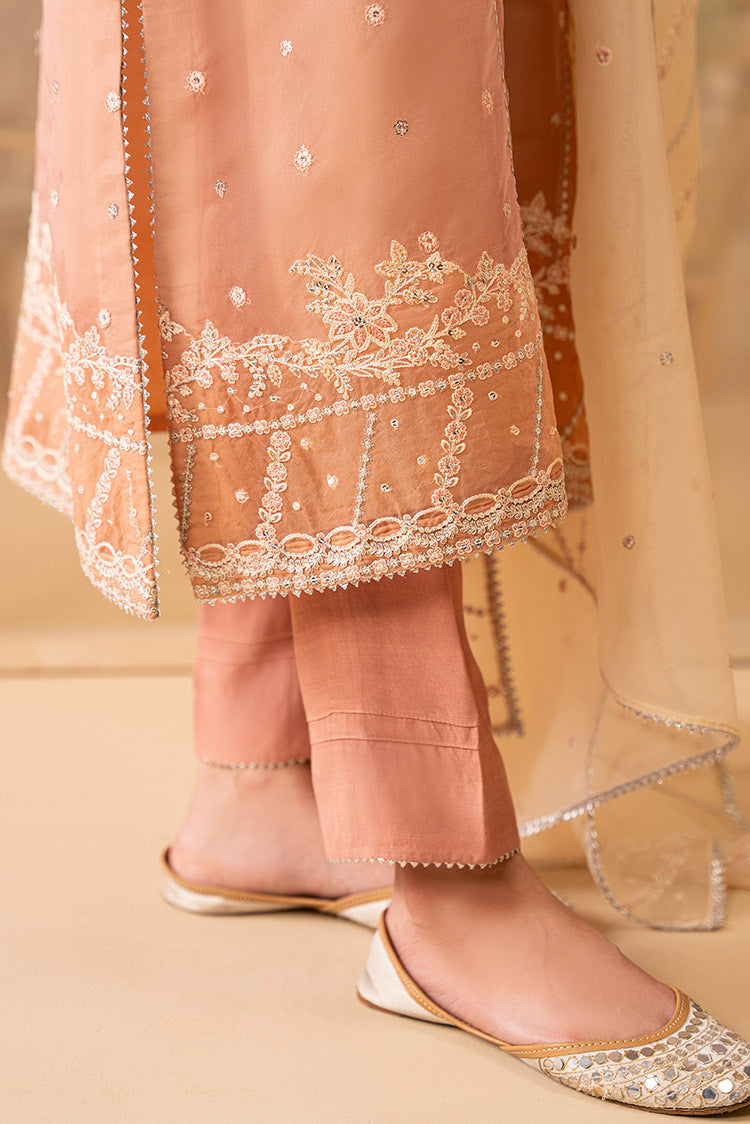 Picture of Cross Stitch - Luxe Atelier Unstitched Collection - Coral Cascade - Available at Raja Sahib