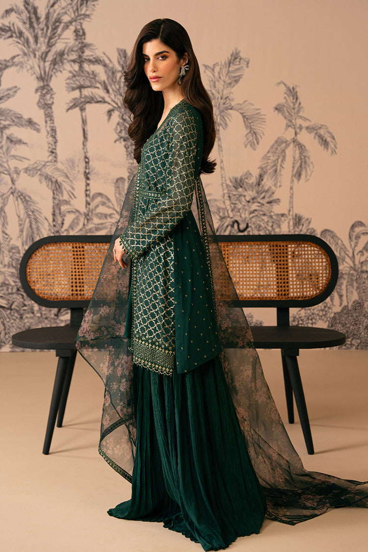 Picture of Cross Stitch - Luxe Atelier Unstitched Collection - Viridian Haven - Available at Raja Sahib