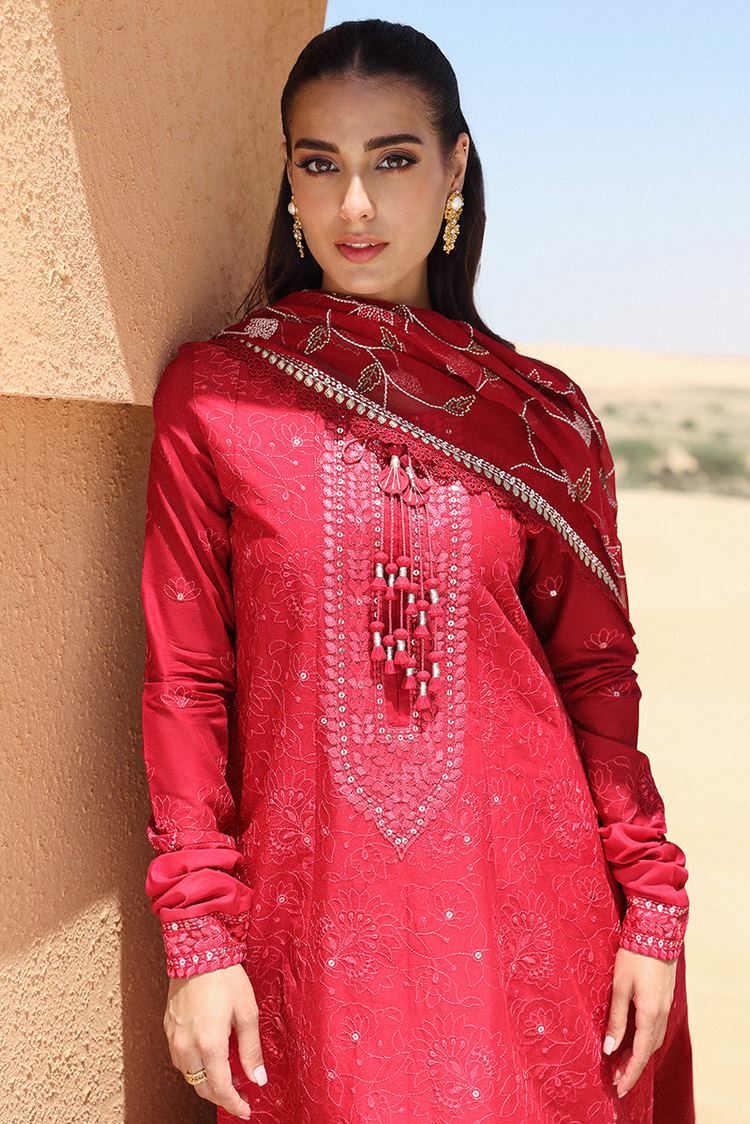 Picture of Cross Stitch - Eid Lawn Edit 2 - Vermillion Scarlet - Available at Raja Sahib