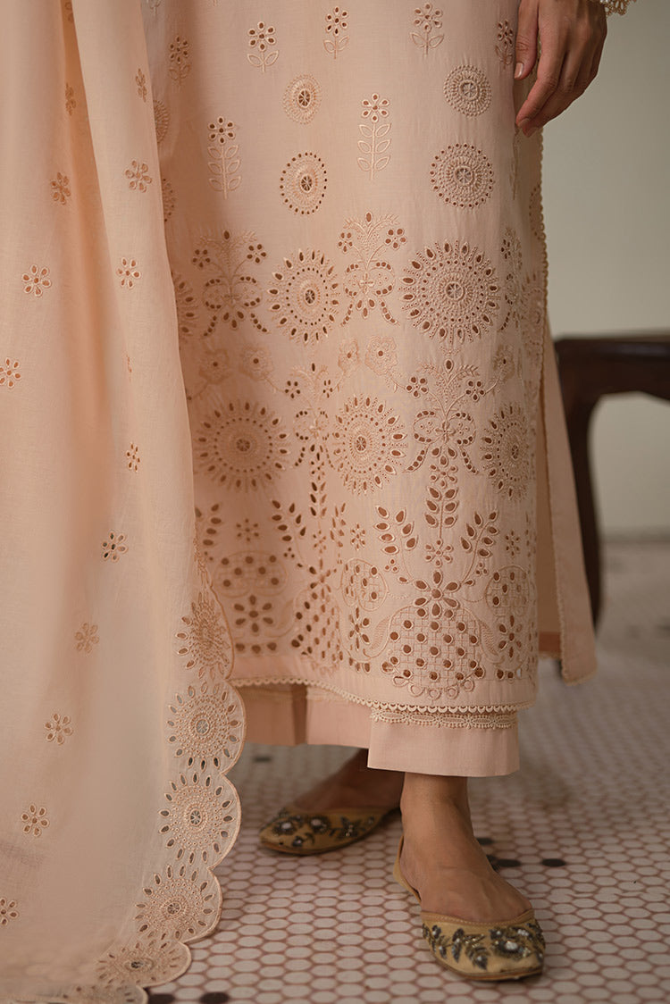 Picture of Cross Stitch - Unstitched Chikankari Collection - Pearled Ivory - Available at Raja Sahib