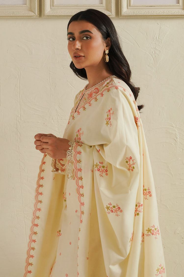 Picture of Cross Stitch - Mahiri Unstitched Embroidered Collection Vol 4 - Ivory Blossom - Available at Raja Sahib