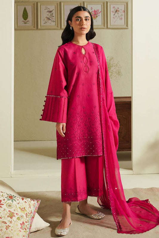 Picture of Cross Stitch - Mahiri Unstitched Embroidered Collection Vol 4 - Fuchsia Blush - Available at Raja Sahib