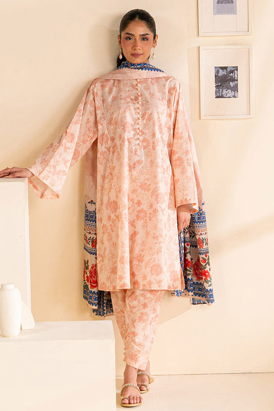 Picture of Cross Stitch - Daily Edit Unstitched Lawn Collection Vol 5 - Peach Dust - Available at Raja Sahib