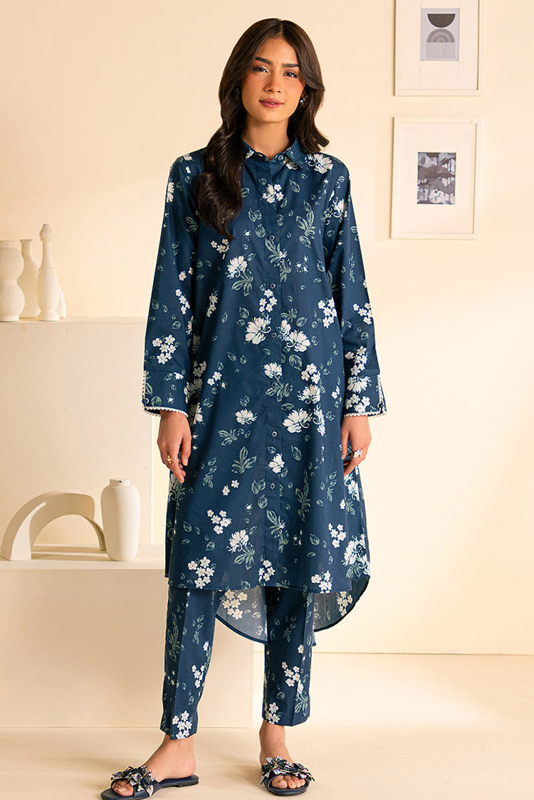 Picture of Cross Stitch - Daily Edit Unstitched Lawn Collection Vol 5 - Peacock Blue - Available at Raja Sahib