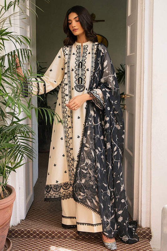 Picture of Cross Stitch - Mahiri Unstitched Embroidered Collection Vol 5 - Ivory Noir - Available at Raja Sahib