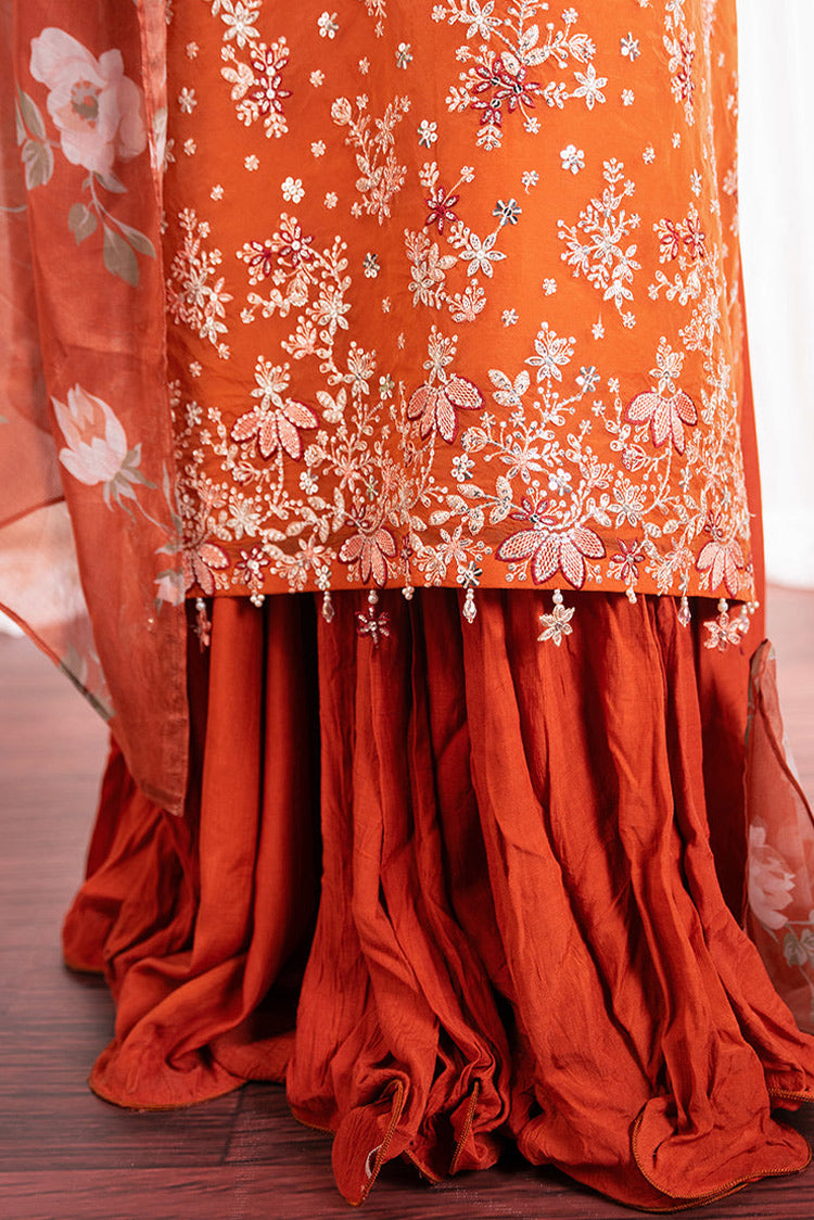 Picture of Cross Stitch - Luxe Atelier Unstitched Collection - Apricot Dusk - Available at Raja Sahib