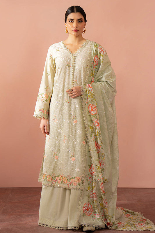 Picture of Cross Stitch - Seher Unstitched Premium Cambric Collection - Pistachio Frost - Available at Raja Sahib