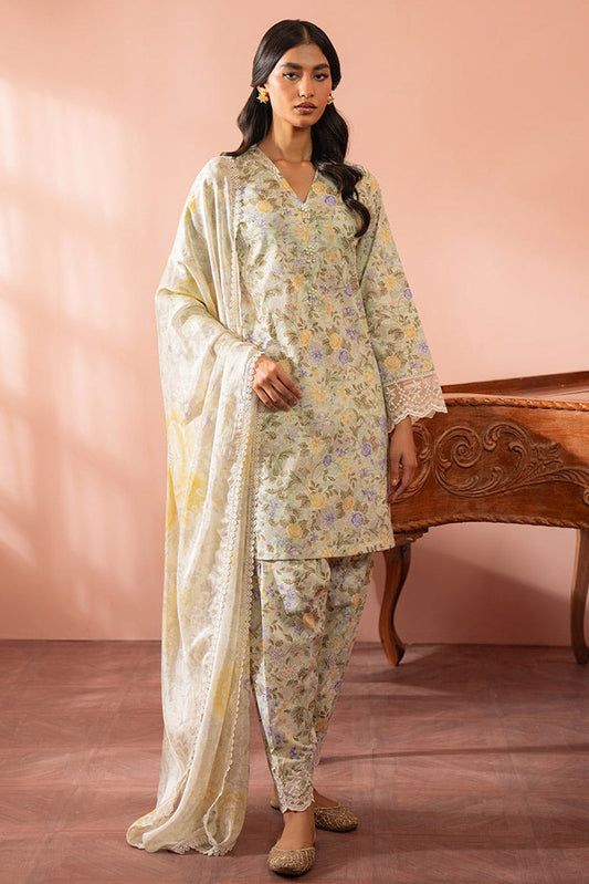 Picture of Cross Stitch - Seher Unstitched Premium Cambric Collection - Aqua Plush - Available at Raja Sahib