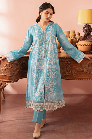 Picture of Cross Stitch - Seher Unstitched Premium Cambric Collection - Cadet Blue - Available at Raja Sahib