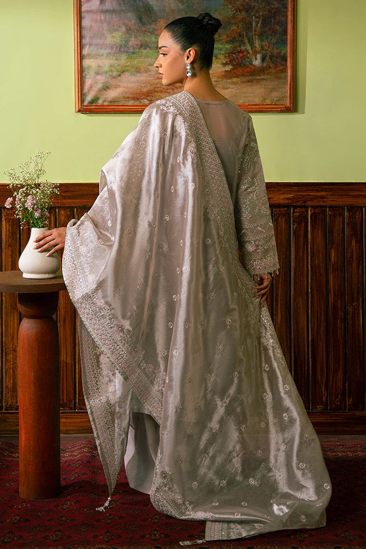 Picture of Cross Stitch - Embroidered Chiffon Collection - Rose Shell - Available at Raja Sahib