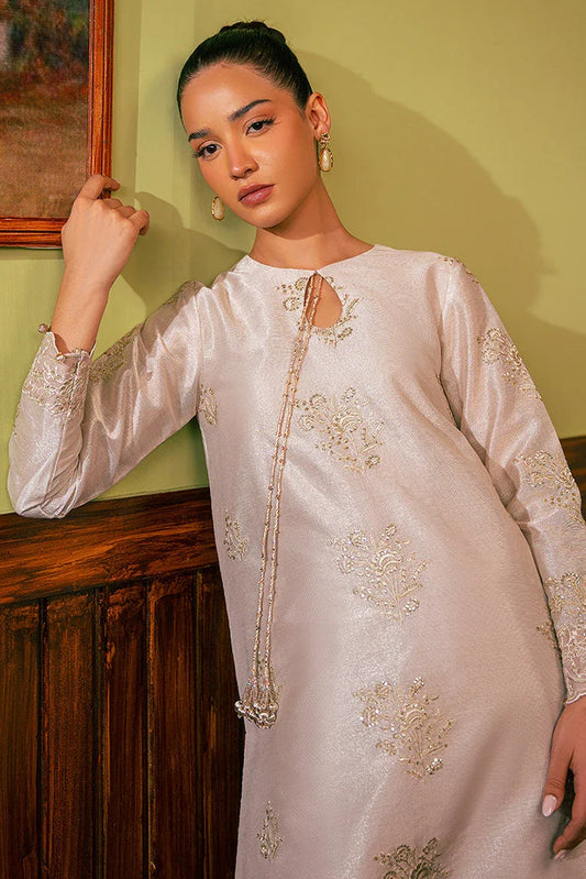 Picture of Cross Stitch - Embroidered Chiffon Collection - Misty Dove - Available at Raja Sahib