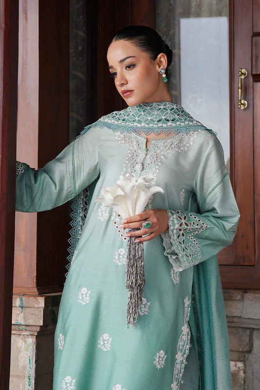 Picture of Cross Stitch - Satin De Luxe Unstitched Premium Collection - Aqua Melody - Available at Raja Sahib