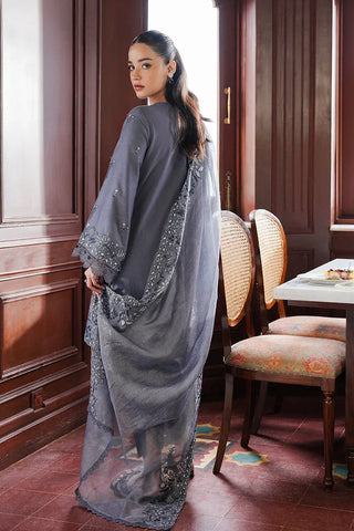 Picture of Cross Stitch - Satin De Luxe Unstitched Premium Collection - Indigo Bloom - Available at Raja Sahib