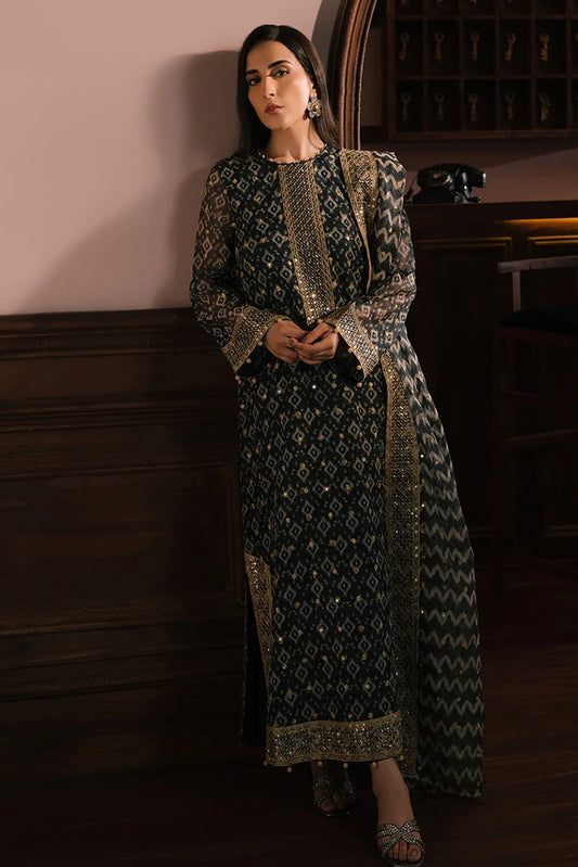 Picture of Cross Stitch - Wedding Festive Unstitched Collection - Teal Noir - Available at Raja Sahib