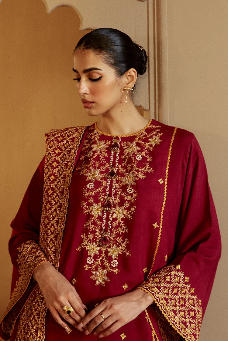 Picture of Cross Stitch - Winter Unstitched Collection 2024 - Regal Rosewood - Available at Raja Sahib