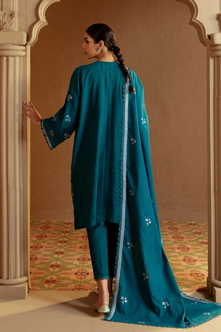 Picture of Cross Stitch - Winter Unstitched Collection 2024 - Turquoise Meadow - Available at Raja Sahib