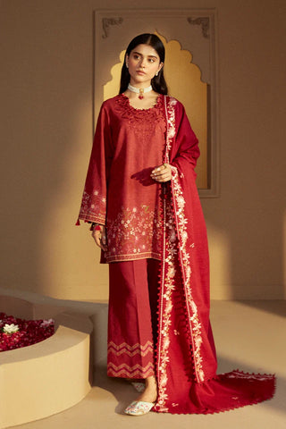 Picture of Cross Stitch - Winter Unstitched Collection 2024 - Garnet Rime - Available at Raja Sahib