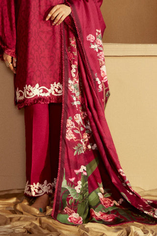 Picture of Cross Stitch - Winter Unstitched Collection 2024 - Pink Velveten - Available at Raja Sahib