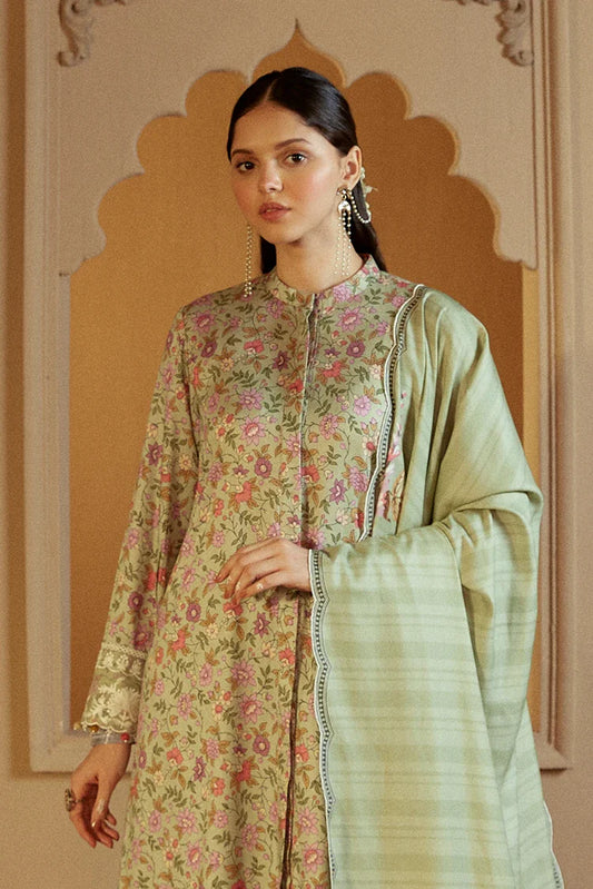 Picture of Cross Stitch - Winter Unstitched Collection 2024 - Sage Bloom - Available at Raja Sahib