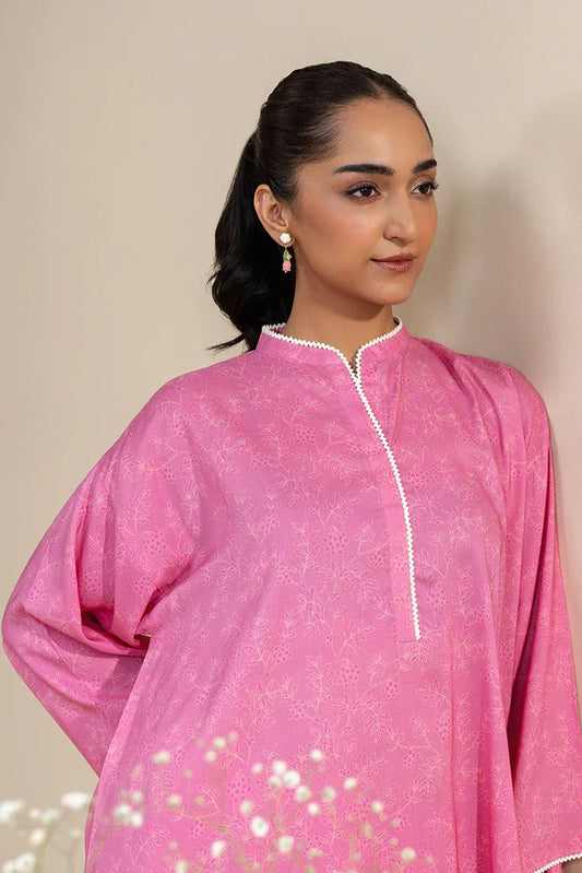 Picture of Cross Stitch - Daily Khaddar & Linen Unstitched Collection - 2 PC - Misty Pink - Available at Raja Sahib