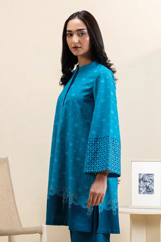 Picture of Cross Stitch - Daily Khaddar & Linen Unstitched Collection - 2 PC - Midnight Frost - Available at Raja Sahib