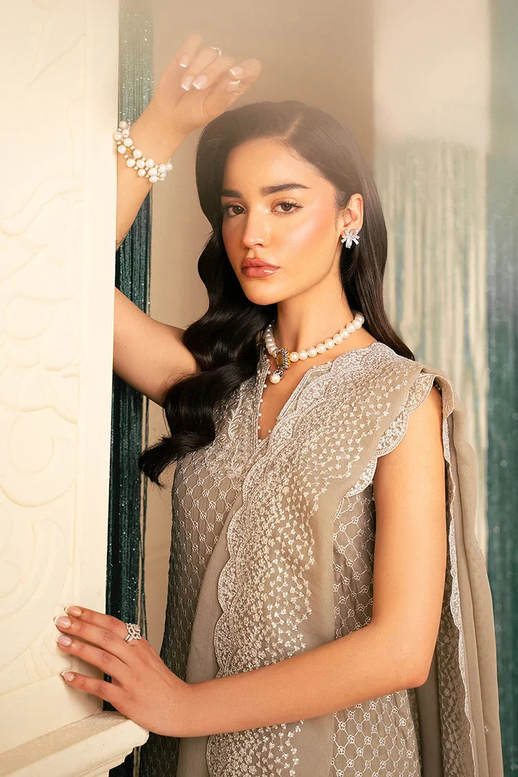 Luxe Atelier by Cross Stitch Unstitched Embroidered Organza 3 Piece Suit CS26ULA D-3 Indigo Spark - Festive Collection