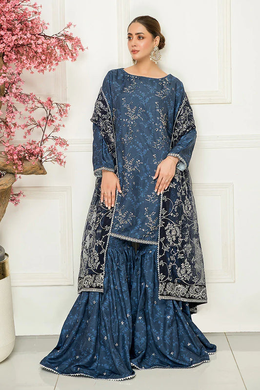 Picture of 3-PC Stitched Embroidered Suit - Available at Raja Sahib